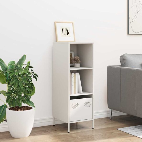 vidaXL Vysoká skrinka biela 35x39x103,5 cm oceľ – Obrázok 3