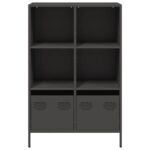 vidaXL Vysoká skrinka čierna 68x39x103,5 cm oceľ – Obrázok 5