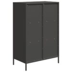 vidaXL Vysoká skrinka čierna 68x39x103,5 cm oceľ – Obrázok 7