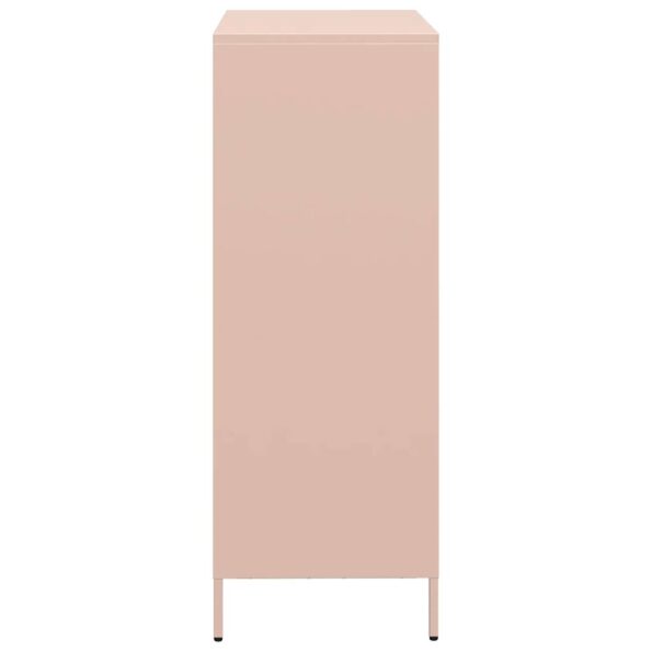 vidaXL Vysoká skrinka ružová 68x39x103,5 oceľ – Obrázok 6
