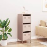 vidaXL Vysoká skrinka ružová 39x35x103,5 cm oceľová – Obrázok 3