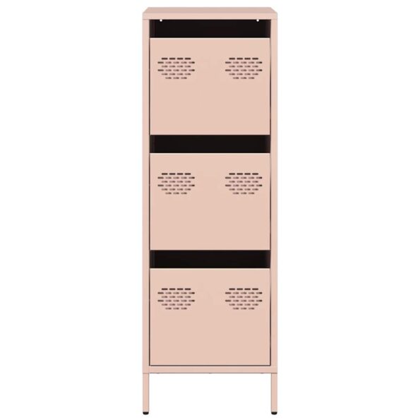 vidaXL Vysoká skrinka ružová 39x35x103,5 cm oceľová – Obrázok 5