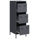vidaXL Vysoká skrinka antracitová 39x35x103,5 cm oceľová – Obrázok 4