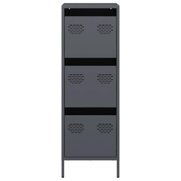 vidaXL Vysoká skrinka antracitová 39x35x103,5 cm oceľová – Obrázok 5