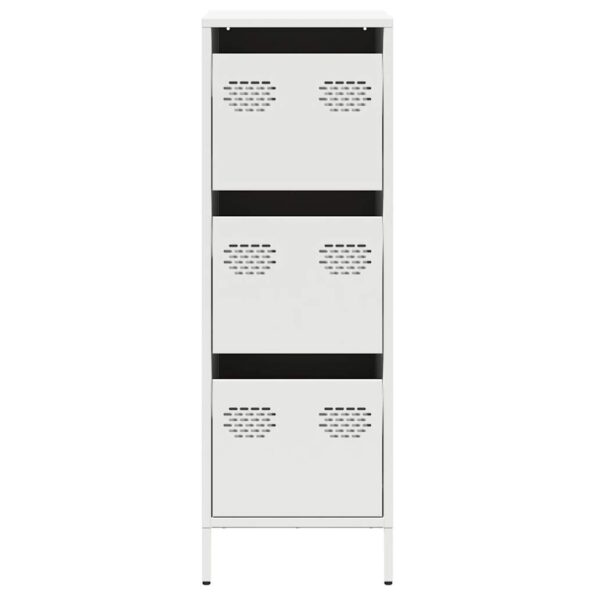 vidaXL Vysoká skrinka biela 39x35x103,5 cm oceľová – Obrázok 5
