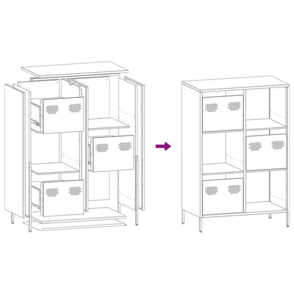 vidaXL Vysoká skrinka biela 68x39x103,5 cm oceľ – Obrázok 12