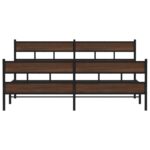 vidaXL Kovový posteľný rám bez matraca hnedý dub 200x200 cm – Obrázok 4