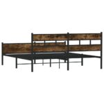 vidaXL Kovový posteľný rám bez matraca dymový dub 180x200 cm – Obrázok 6