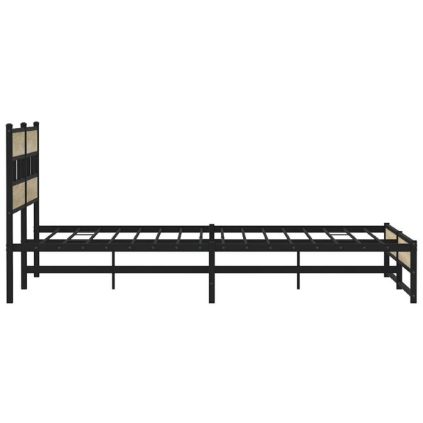 vidaXL Kovový posteľný rám bez matraca dub sonoma 180x200 cm – Obrázok 5