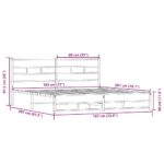 vidaXL Kovový posteľný rám bez matraca dub sonoma 180x200 cm – Obrázok 9