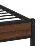vidaXL Kovový posteľný rám bez matraca hnedý dub 183x200 cm – Obrázok 7