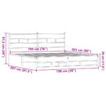 vidaXL Kovový posteľný rám bez matraca hnedý dub 193x200 cm – Obrázok 9