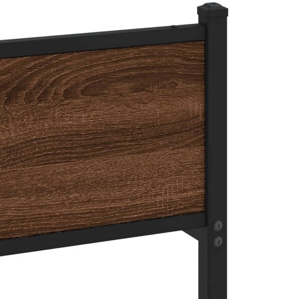 vidaXL Kovový posteľný rám bez matraca hnedý dub 160x200 cm – Obrázok 7