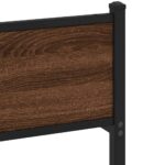 vidaXL Kovový posteľný rám bez matraca hnedý dub 200x200 cm – Obrázok 7