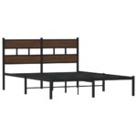 vidaXL Posteľný rám bez matraca s čelom hnedý dub 137x190 cm – Obrázok 3