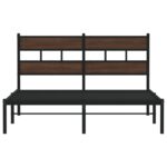 vidaXL Posteľný rám bez matraca s čelom hnedý dub 137x190 cm – Obrázok 4