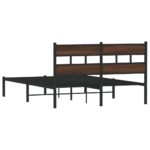 vidaXL Posteľný rám bez matraca s čelom hnedý dub 137x190 cm – Obrázok 6