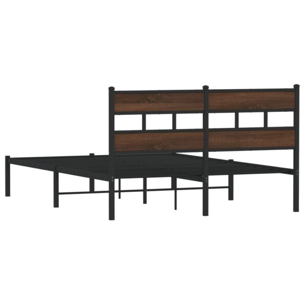 vidaXL Posteľný rám bez matraca s čelom hnedý dub 137x190 cm – Obrázok 6