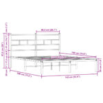 vidaXL Posteľný rám bez matraca s čelom hnedý dub 137x190 cm – Obrázok 9