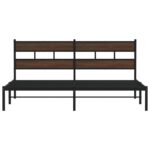 vidaXL Posteľný rám bez matraca s čelom hnedý dub 183x213 cm – Obrázok 4