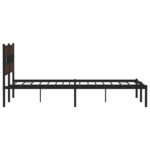 vidaXL Posteľný rám bez matraca s čelom hnedý dub 183x213 cm – Obrázok 5
