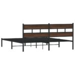 vidaXL Posteľný rám bez matraca s čelom hnedý dub 183x213 cm – Obrázok 6