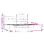 vidaXL Posteľný rám bez matraca s čelom hnedý dub 183x213 cm – Obrázok 9