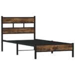 vidaXL Posteľ bez matraca so čelom dymový dub 107x203 cm – Obrázok 3