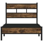 vidaXL Posteľ bez matraca so čelom dymový dub 107x203 cm – Obrázok 4