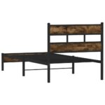 vidaXL Posteľ bez matraca so čelom dymový dub 107x203 cm – Obrázok 6