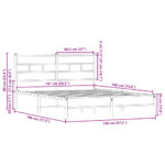 vidaXL Posteľ bez matraca so čelom dymový dub 140x190 cm – Obrázok 9