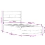 vidaXL Kovový posteľný rám bez matraca, tmavý dub 100x190 cm – Obrázok 9