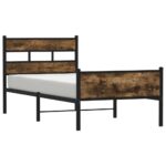 vidaXL Posteľný rám bez matraca dymový dub 80x200 cm kompozitné drevo – Obrázok 2