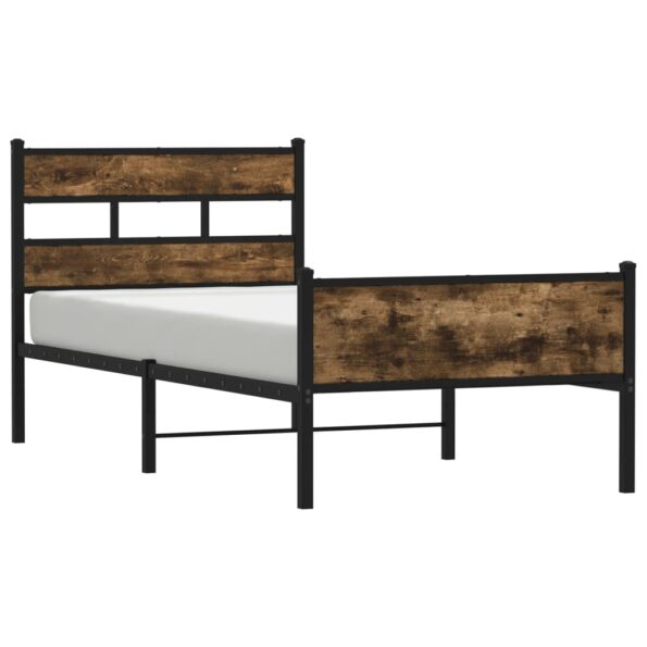 vidaXL Posteľný rám bez matraca dymový dub 80x200 cm kompozitné drevo – Obrázok 2
