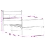 vidaXL Posteľný rám bez matraca dymový dub 80x200 cm kompozitné drevo – Obrázok 9