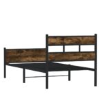 vidaXL Posteľný rám bez matraca dymový dub 90x200 cm kompozitné drevo – Obrázok 6