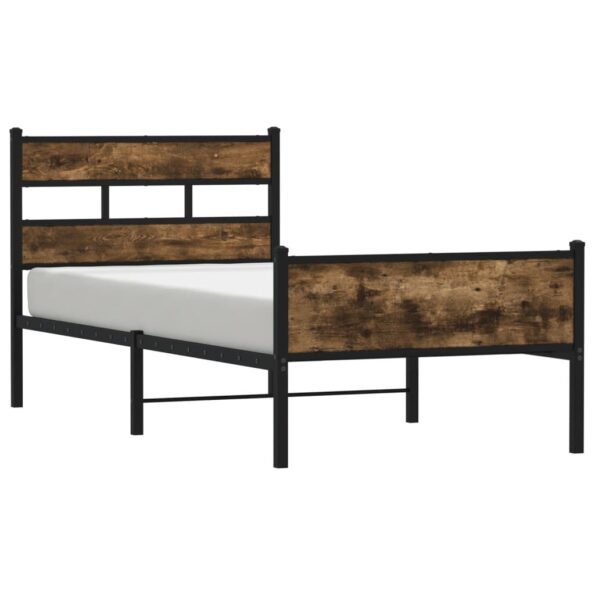 vidaXL Posteľný rám bez matraca dymový dub 107x200 cm kompozitné drevo – Obrázok 2
