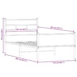 vidaXL Posteľný rám bez matraca dymový dub 107x200 cm kompozitné drevo – Obrázok 9