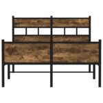 vidaXL Posteľný rám bez matraca dymový dub 120x190 cm borovicový masív – Obrázok 4