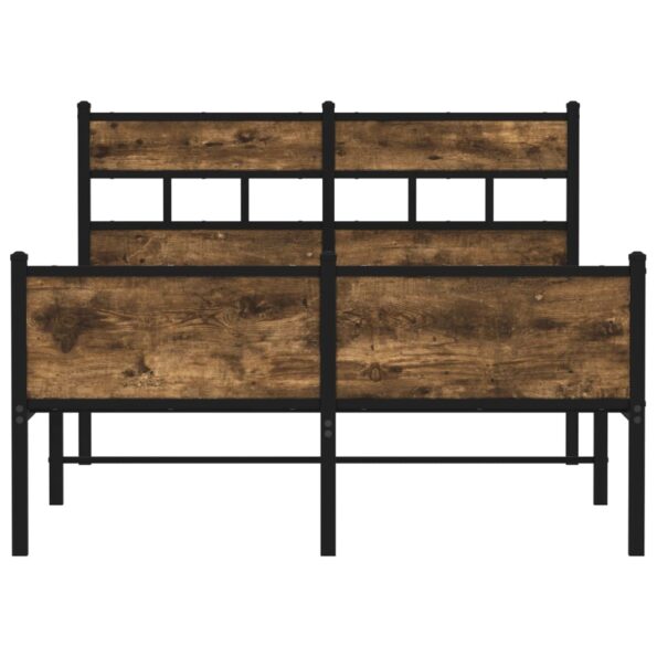 vidaXL Posteľný rám bez matraca dymový dub 120x190 cm borovicový masív – Obrázok 4
