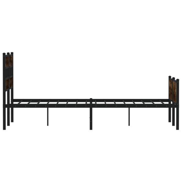 vidaXL Posteľný rám bez matraca dymový dub 120x190 cm borovicový masív – Obrázok 5