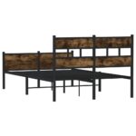vidaXL Posteľný rám bez matraca dymový dub 120x190 cm borovicový masív – Obrázok 6