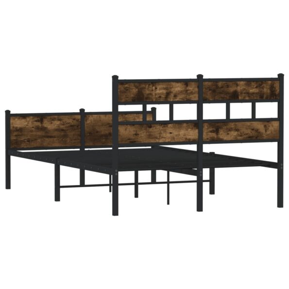 vidaXL Posteľný rám bez matraca dymový dub 120x190 cm borovicový masív – Obrázok 6
