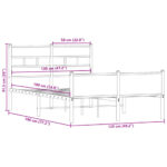 vidaXL Posteľný rám bez matraca dymový dub 120x190 cm borovicový masív – Obrázok 9