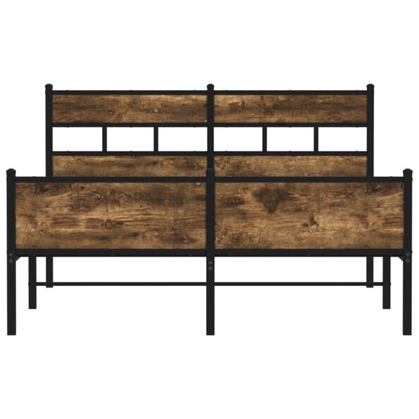 vidaXL Posteľný rám bez matraca dymový dub 140x200 cm kompozitné drevo – Obrázok 4