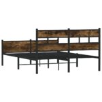 vidaXL Posteľný rám bez matraca dymový dub 140x200 cm kompozitné drevo – Obrázok 6