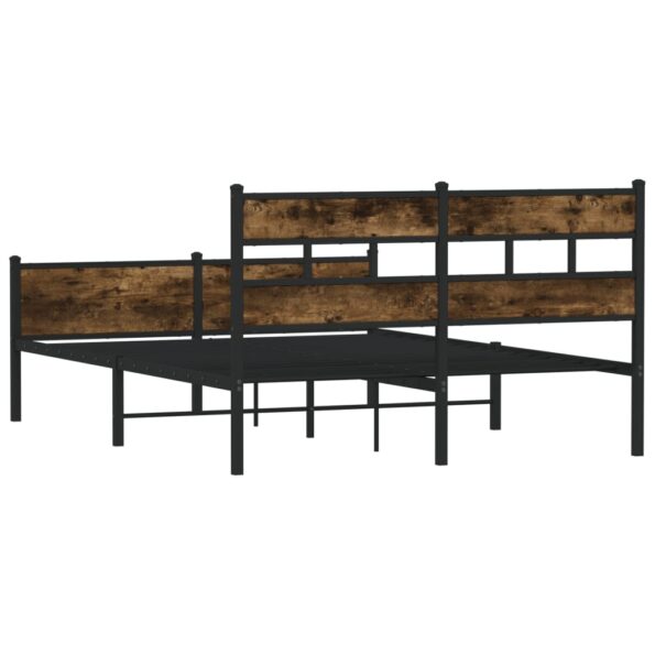 vidaXL Posteľný rám bez matraca dymový dub 140x200 cm kompozitné drevo – Obrázok 6