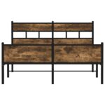 vidaXL Posteľný rám bez matraca dymový dub 150x200 cm kompozitné drevo – Obrázok 4