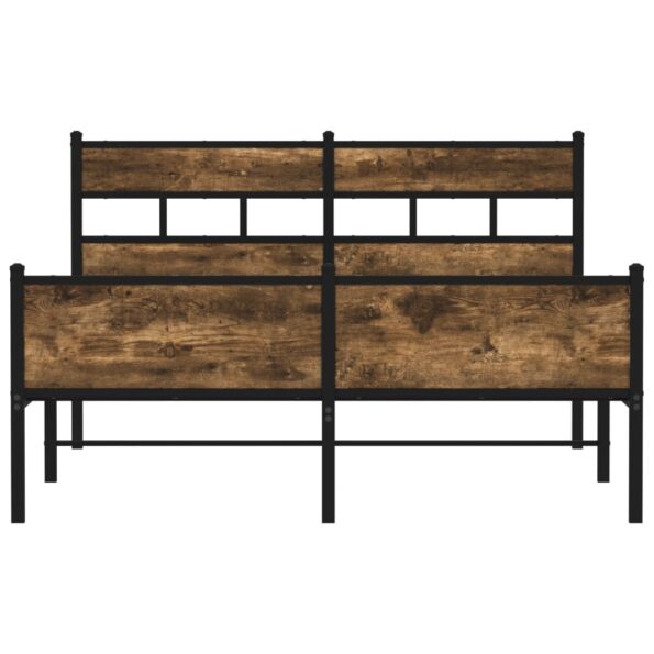 vidaXL Posteľný rám bez matraca dymový dub 150x200 cm kompozitné drevo – Obrázok 4