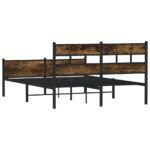 vidaXL Posteľný rám bez matraca dymový dub 150x200 cm kompozitné drevo – Obrázok 6
